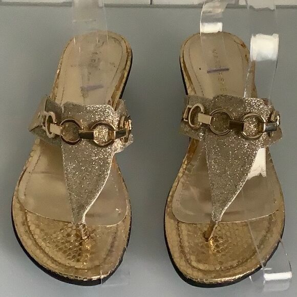 MARC FISHER GOLD SANDALS SIZE 7‎ - Picture 3 of 12